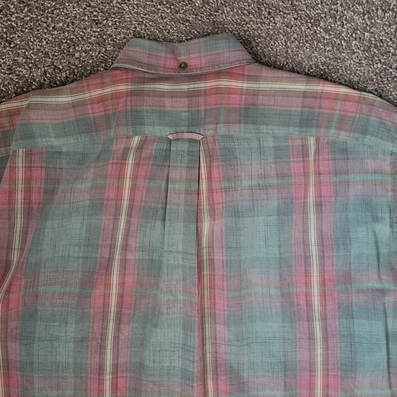 FACONNABLE Green & Rose Plaid Madras Short Sleeve 100% Cotton Shirt | SZ 42 - Picture 5 of 10